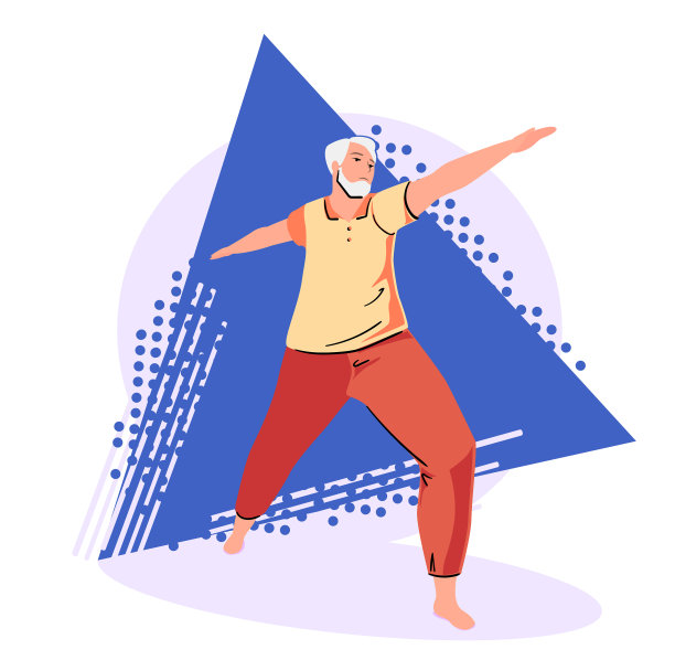 老年人在做抽象的瑜伽练习图片下载