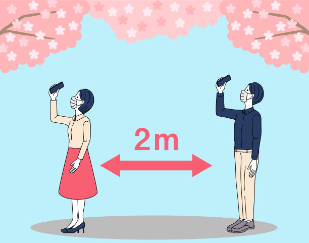 用社交距离看樱花图片下载