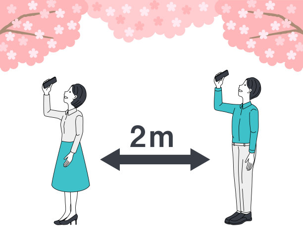 用社交距离看樱花图片下载