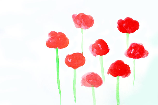 抽象花手绘白色背景图片下载