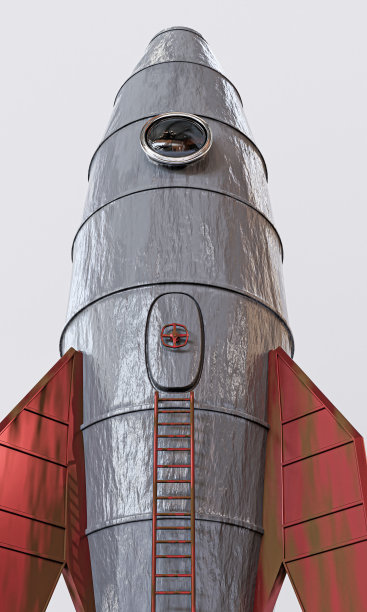 太空火箭孤立于白色之上图片下载