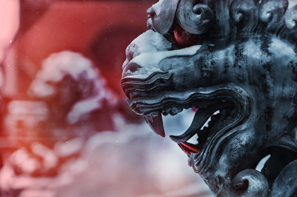 紫禁城的狮子纪念碑。北京,中国。图片下载