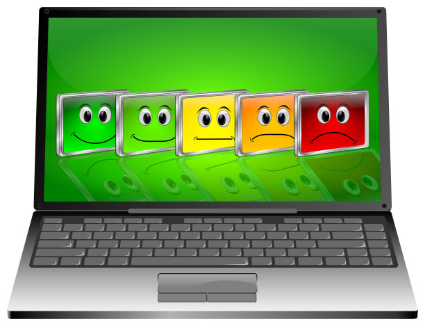 笔记本电脑与您的反馈按钮- 3D插图图片下载