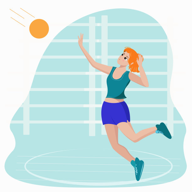 女排运动员在跳球时击球素材图片