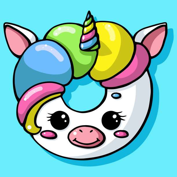 可爱的甜甜圈动物隔离甜甜圈图片下载