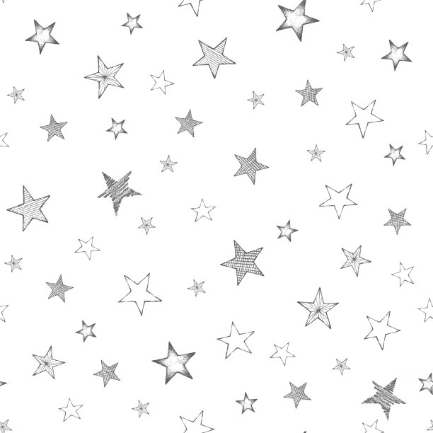 设定手绘星星无缝图案图片下载