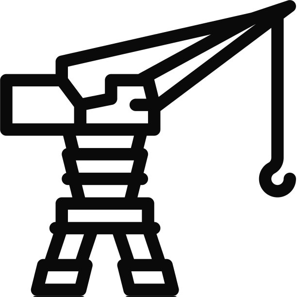 港口起重机图标轮廓图片下载
