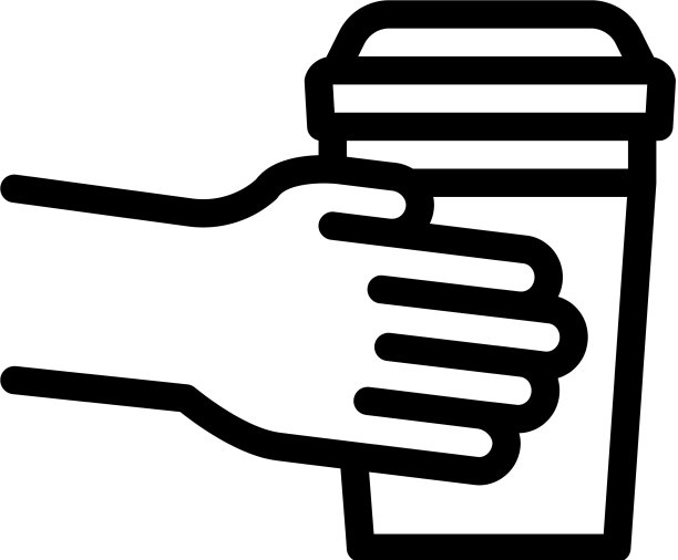 手握饮料杯的图标轮廓图片下载