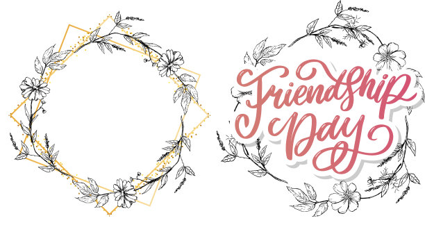 美丽快乐的友谊日装饰图片下载