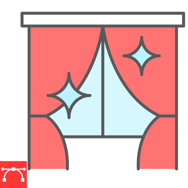 窗帘清洗颜色线条图标干洗和图片下载