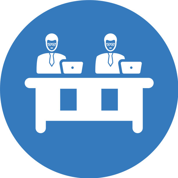 工作在办公室图标蓝色图形图片下载