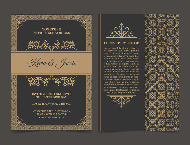 邀请卡设计复古风格图片下载