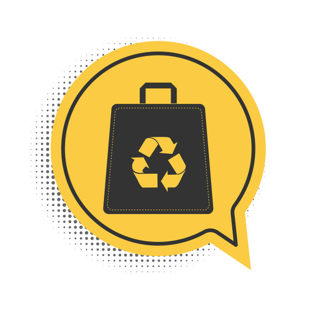 黑色购物袋与回收图标图片下载