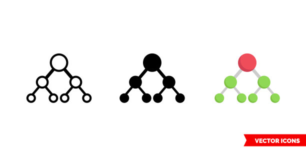 层次结构图标3种类型隔离图片下载