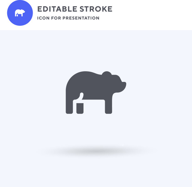 熊图标填充平面标志实图片下载