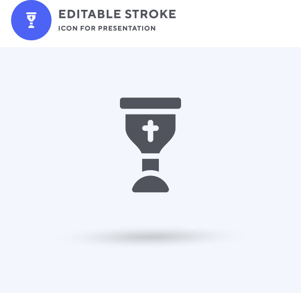 圣餐杯充满了平坦的固体标志图片下载