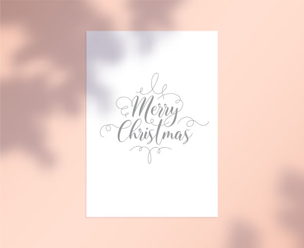 印有字母和卷发的圣诞贺卡图片下载