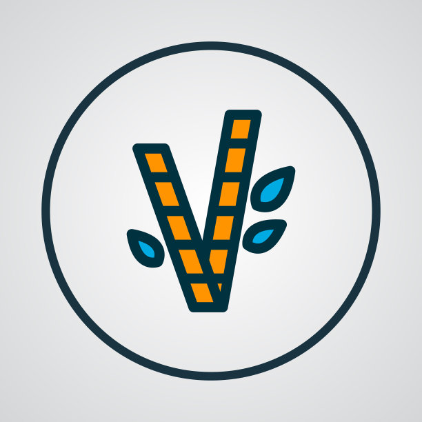 竹图标彩色线条象征优质图片下载