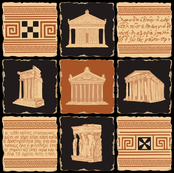 旗帜主题古希腊与瓷砖图片下载