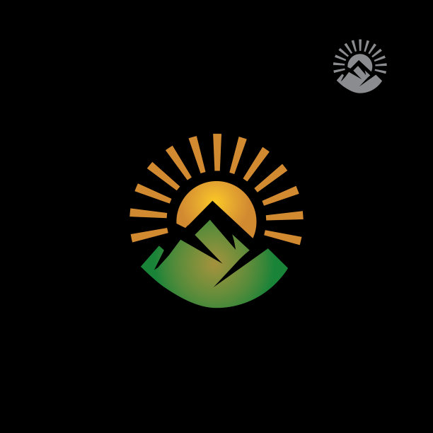 山与日出标志图片下载