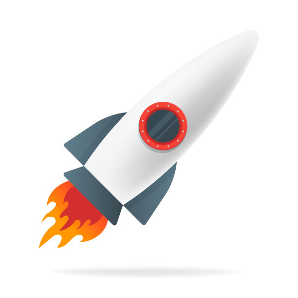 卡通火箭飞船孤立在白色图片下载