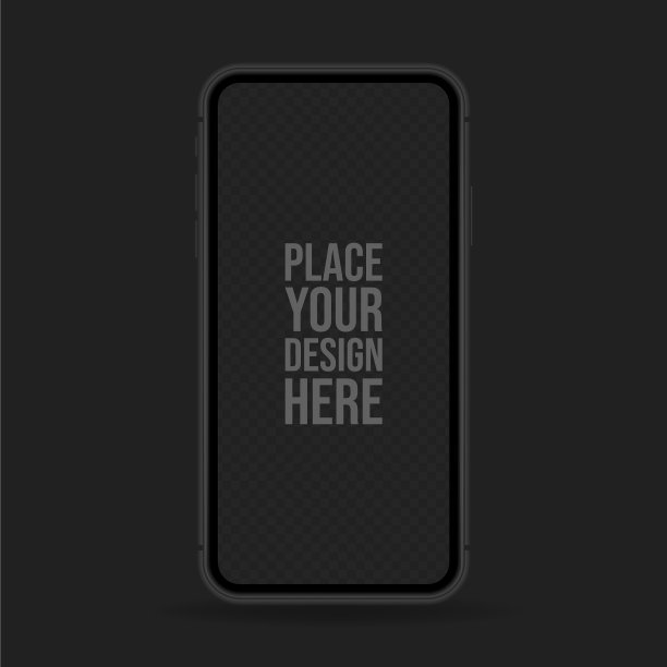 黑色逼真的智能手机模型图片下载