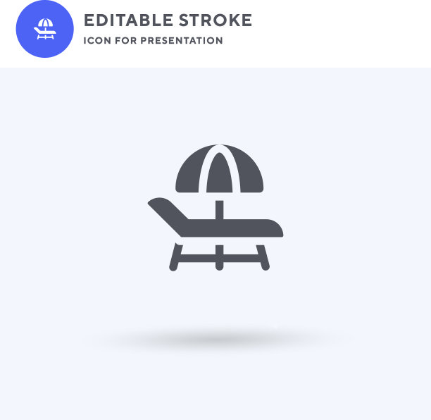 太阳床图标填充平面标志固体图片下载