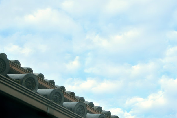 日本屋顶和蓝天图片下载