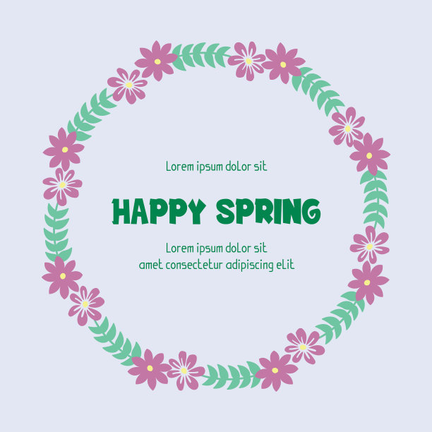 优雅快乐的春天海报设计图片下载