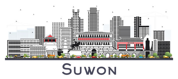 水原韩国城市天际线与色彩图片下载