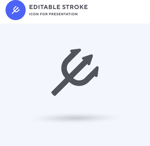 海王星图标填充平面标志固体图片下载