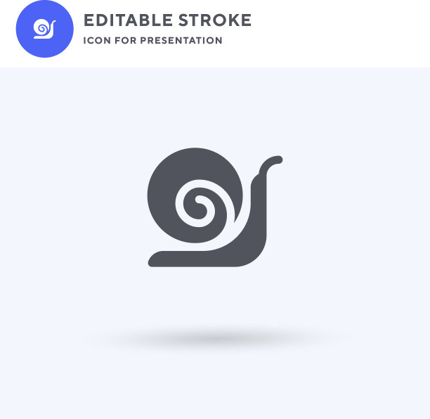 蜗牛图标填充了平坦的固体标志图片下载