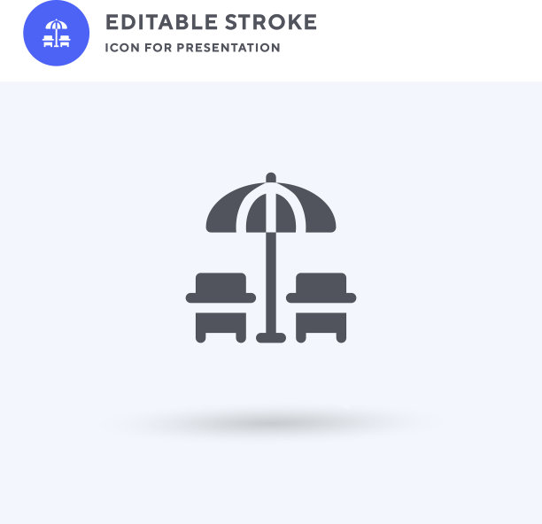 海滩度假图标填平标志图片下载