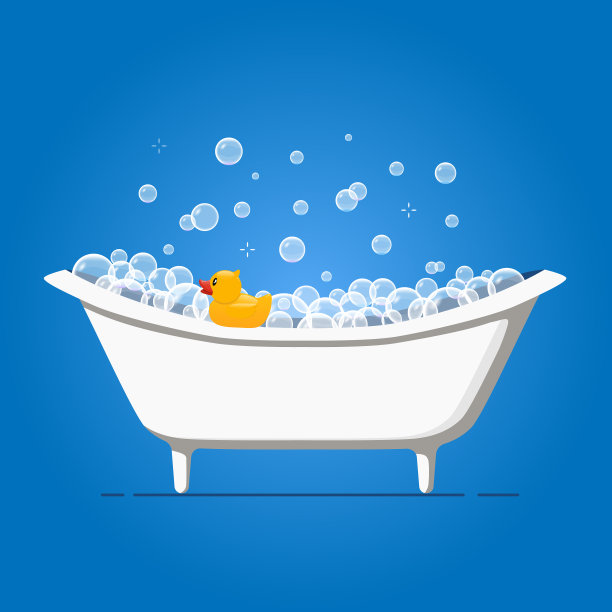 洗澡时间与浴缸和图片下载