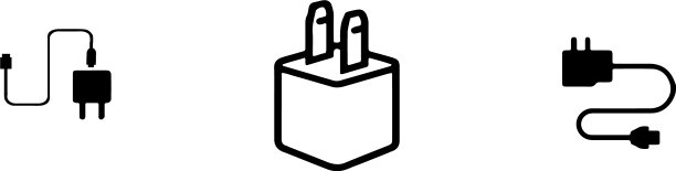 充电器图标隔离在白色背景图片下载