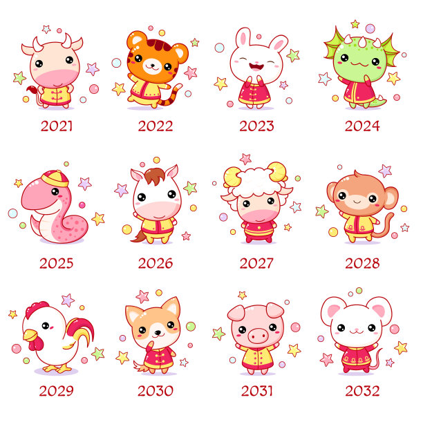 设置中国新年的标志字在卡哇伊图片下载