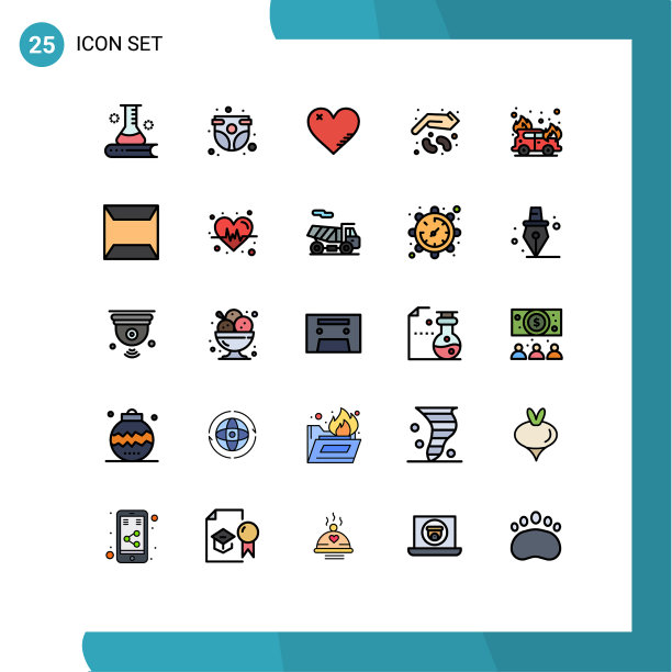 可编辑线包25简单填充线平图片下载