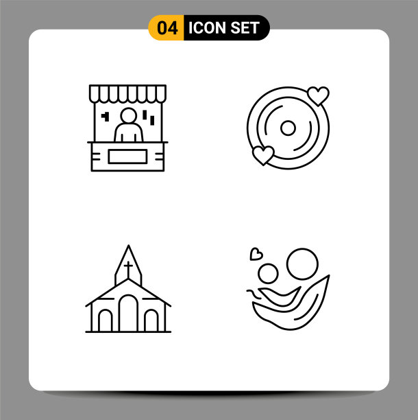 设置4个现代UI图标符号标志图片下载