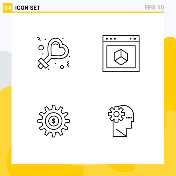 移动界面线设4个象形图图片下载