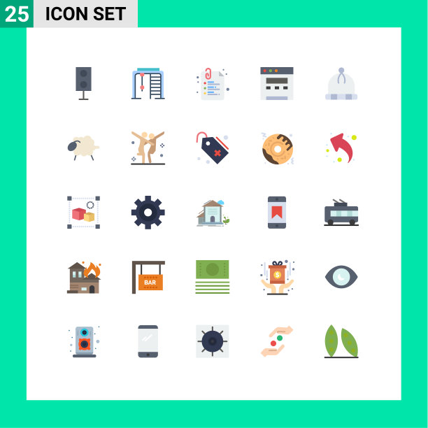 将25个单色标志和符号组合在一起图片下载