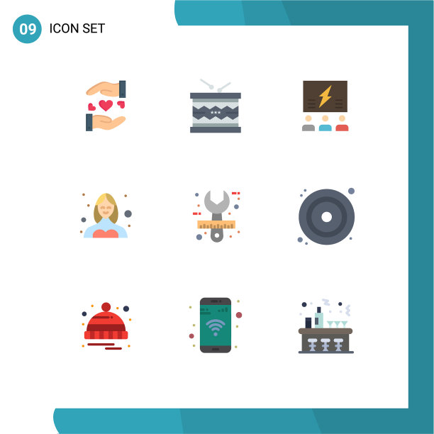 9 .创意图标的现代标志和符号图片下载