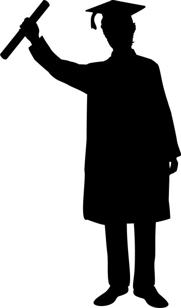 剪影快乐的毕业生青年图片下载