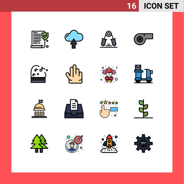 现代设置16平色填充线条和图片下载