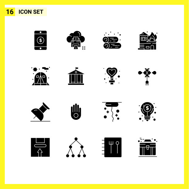 股票图标包16行符号和符号图片下载