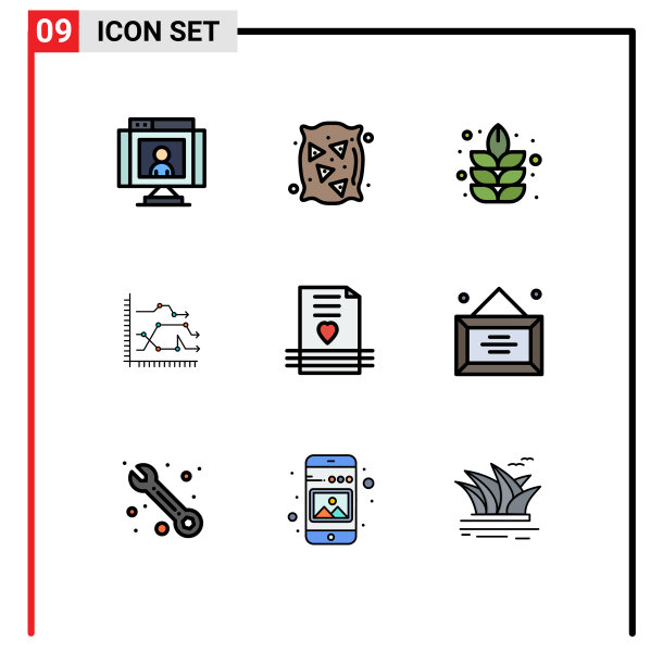 9 .填充线平面颜色的网站概念图片下载