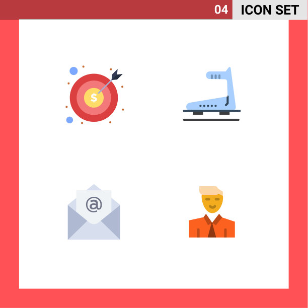 设置4个现代UI图标符号标志图片下载