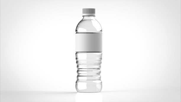 PET瓶白色背景一个中心前3D渲染图片下载