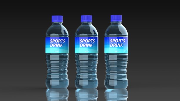 运动饮料黑色背景多中心3D渲染图片下载