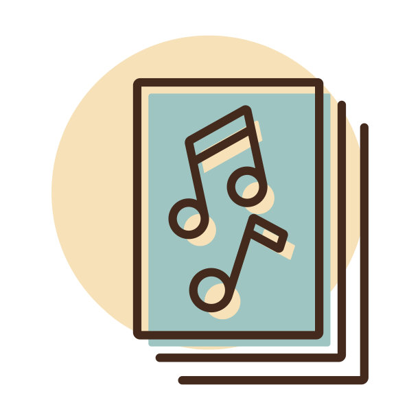音乐书与音符矢量图标图片下载