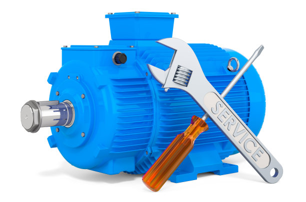 电机维修，3D渲染，白色背景隔离图片下载